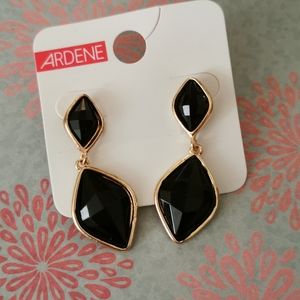Black stone dangle earrings